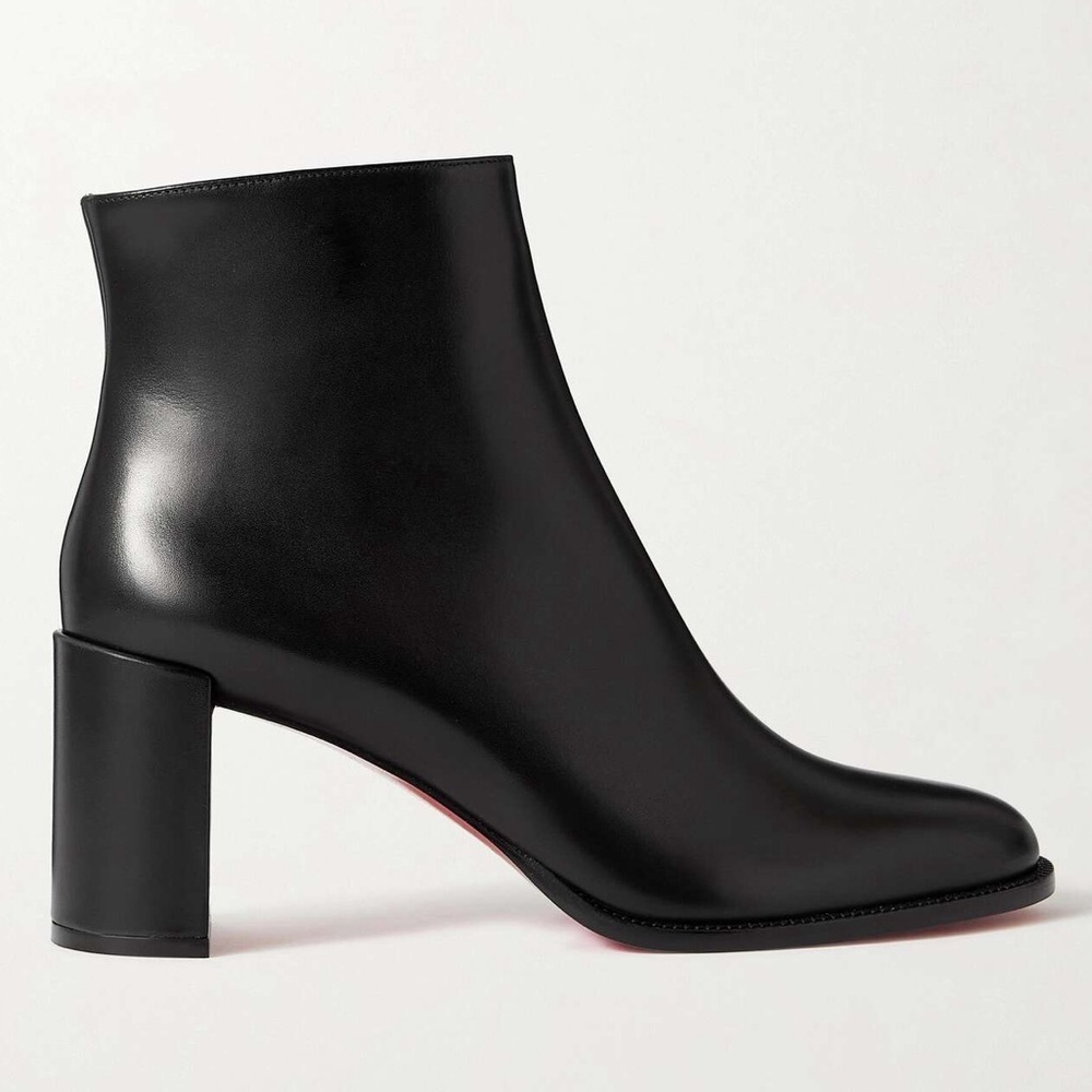 Christian Louboutin Adoxa 70 Leather Ankle Boots Booties in Black NWOB